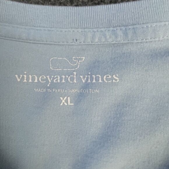 Vineyard Vines Shirt Mens Extra Large Blue Paddle Boarding Beach Water Sun Set - Picture 5 of 16